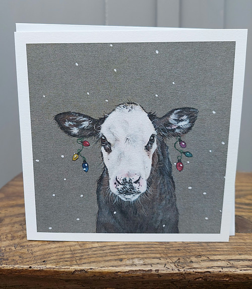 Cow Christmas Card 