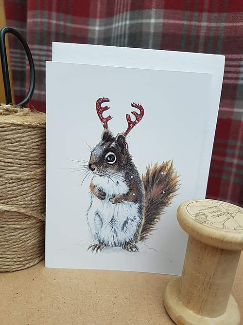 Squirrel Christmas Card 
