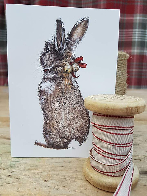 Rabbit Christmas card 