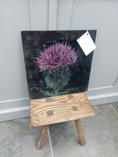 Thistle glass Chopping Board. Kitchen Art Print - Click to Enlarge