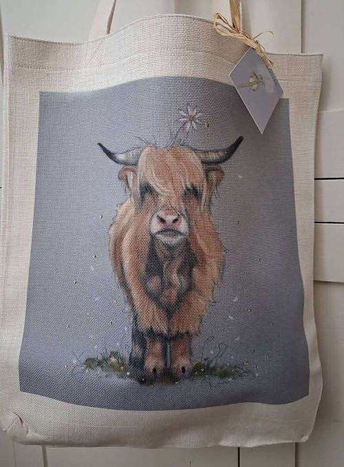 Highland Cow Tote Bag.  "Daisy". - Click to Enlarge