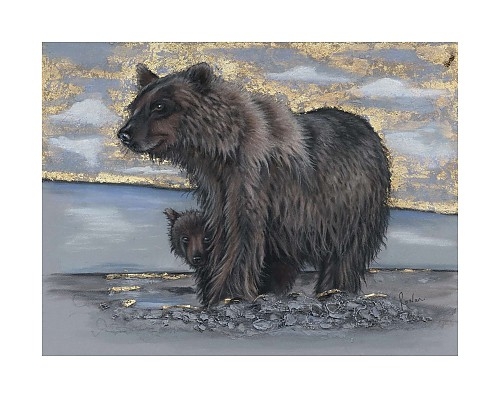 SOLD - Original Bear Art, Keek-aboo! - Click to Enlarge