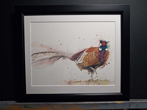 Original Pheasant Watercolour Painting. 