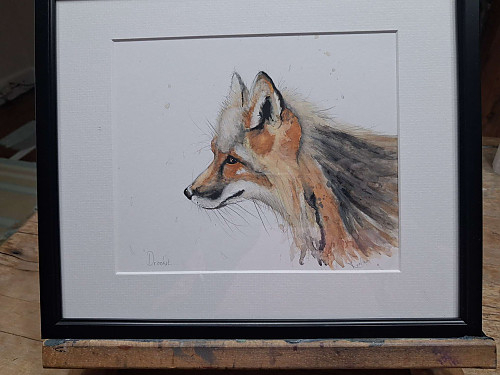Watercolour Fox Painting. 