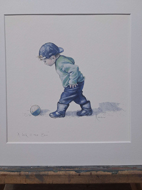 Watercolour Boy with ball. &nbsp;