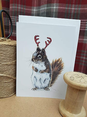 Squirrel Christmas Card "Party animal".
