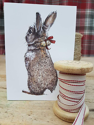 Rabbit Christmas card "Jingle Bunny".