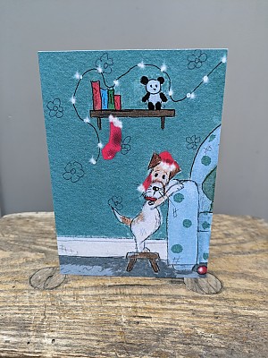 Fox Terrier Christmas Card "A Snowy Christmas".