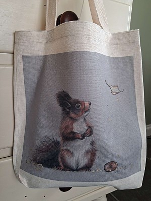Squirrel Tote Bag. "Autum Gold".