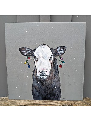 Cow painting. "Merry Christmoooo!".