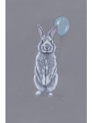 Original rabbit painting. 'Bunny Celebrations'.
