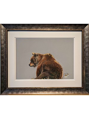 Original Bear Art, Bear Painting, "Bear Behind".