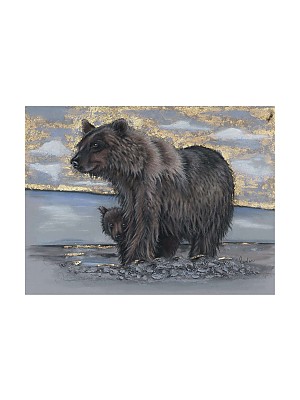 SOLD - Original Bear Art, Keek-aboo!