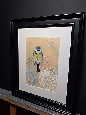 Original Blue Tit Painting