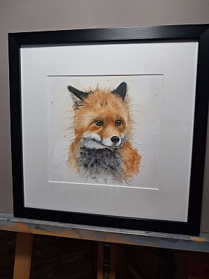 Original Framed Fox Painting