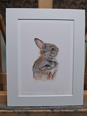 Rabbit Giclee Art Print. Cute Watercolour Bunny.