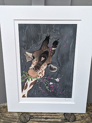 Giraffe giclee art print. "Did I Miss Something?"