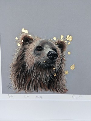 Bear giclee art print, 'Aarti Bear'